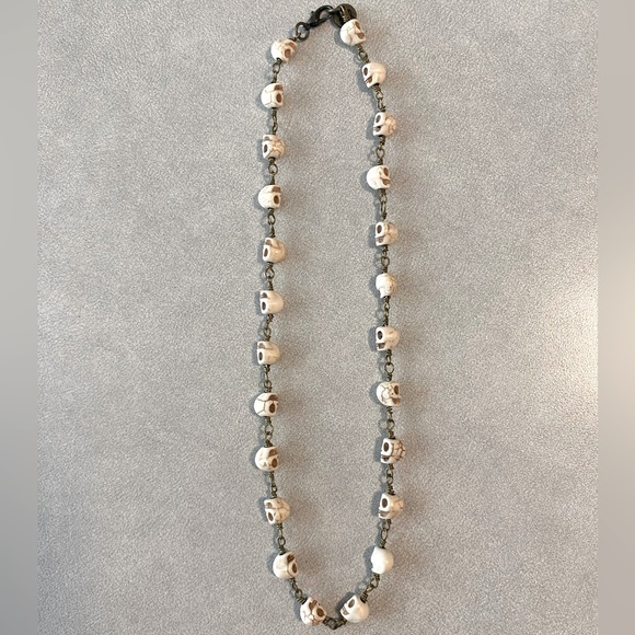 Boho Halloween Skull Choker Necklace - Picture 3 of 5